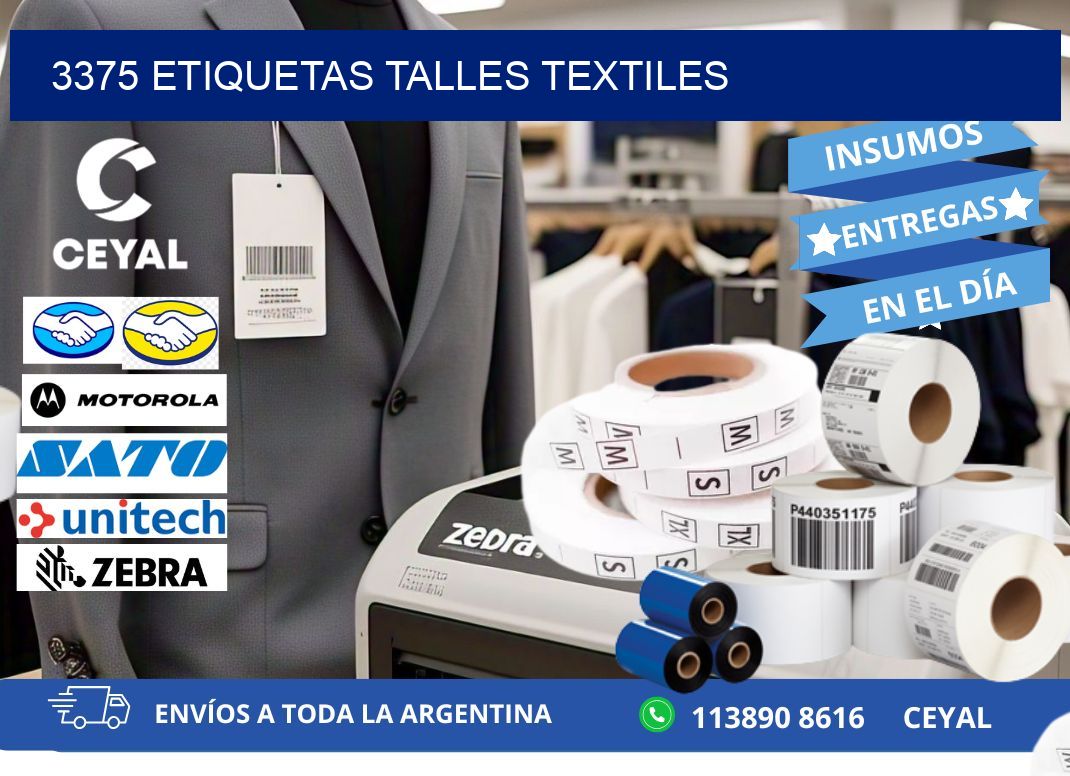 3375 ETIQUETAS TALLES TEXTILES