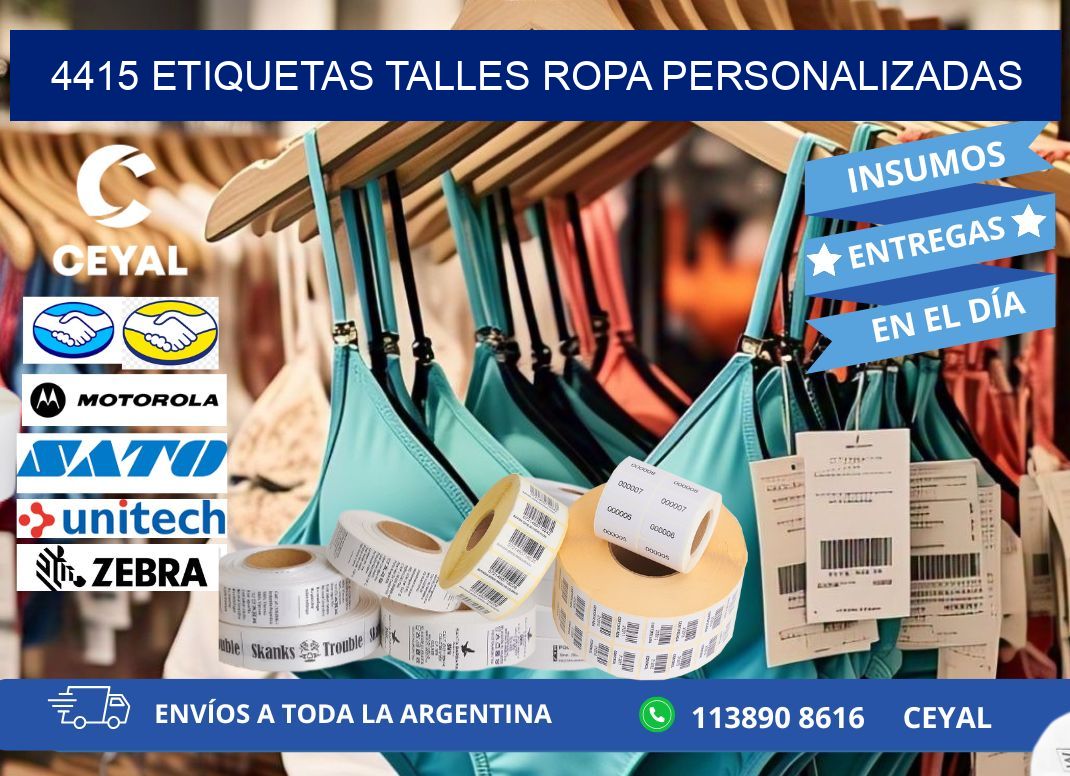 4415 ETIQUETAS TALLES ROPA PERSONALIZADAS