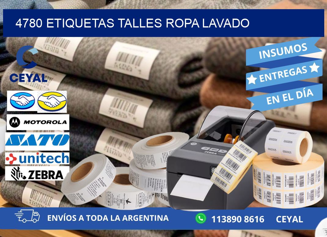 4780 ETIQUETAS TALLES ROPA LAVADO