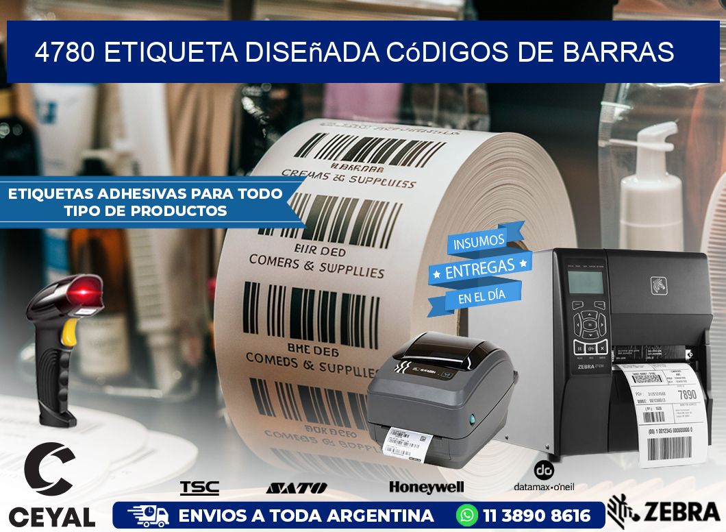 4780 etiqueta diseñada códigos de barras