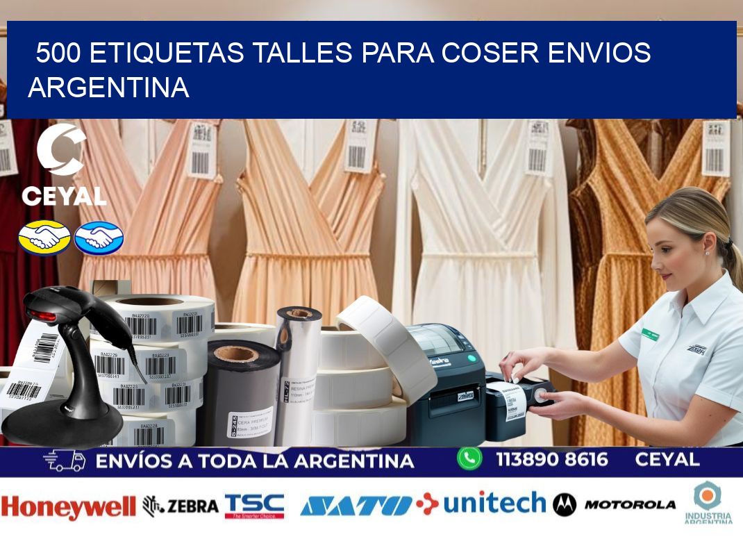 500 ETIQUETAS TALLES PARA COSER ENVIOS ARGENTINA
