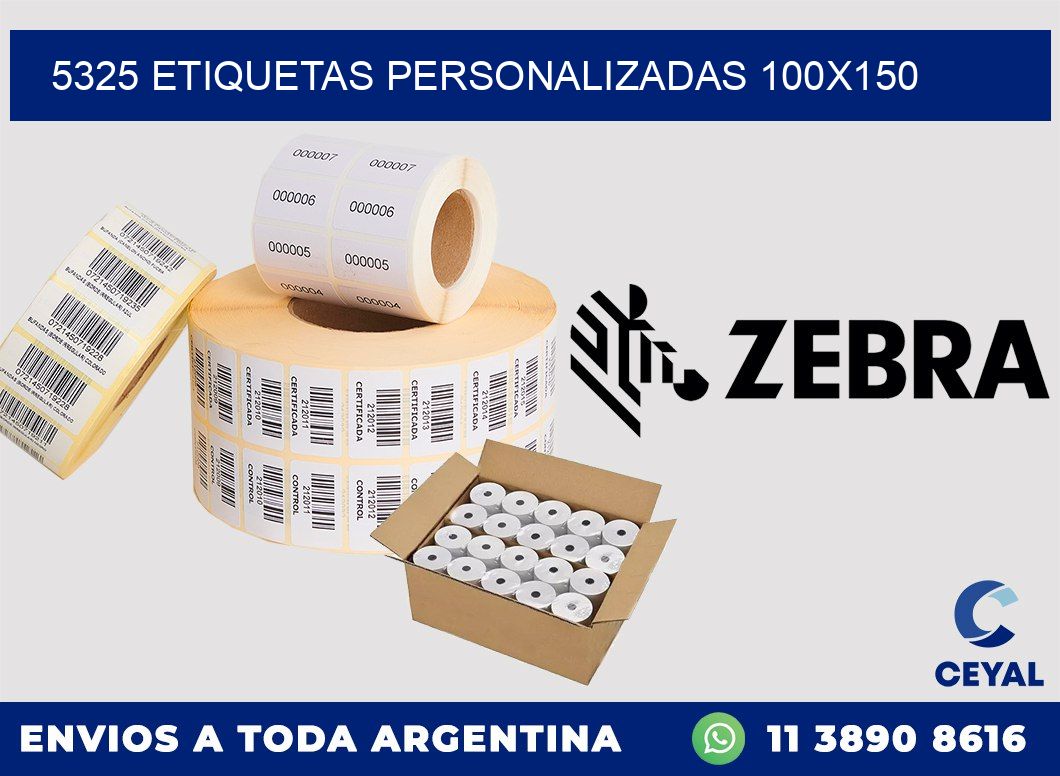 5325 Etiquetas personalizadas 100x150