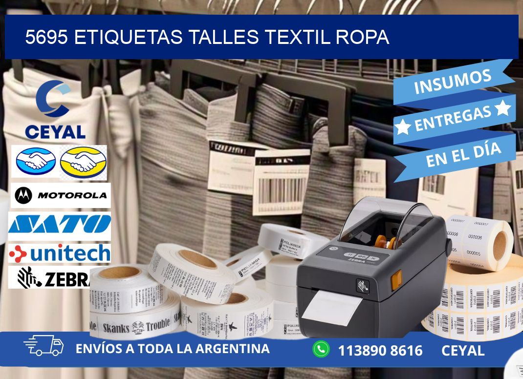 5695 ETIQUETAS TALLES TEXTIL ROPA