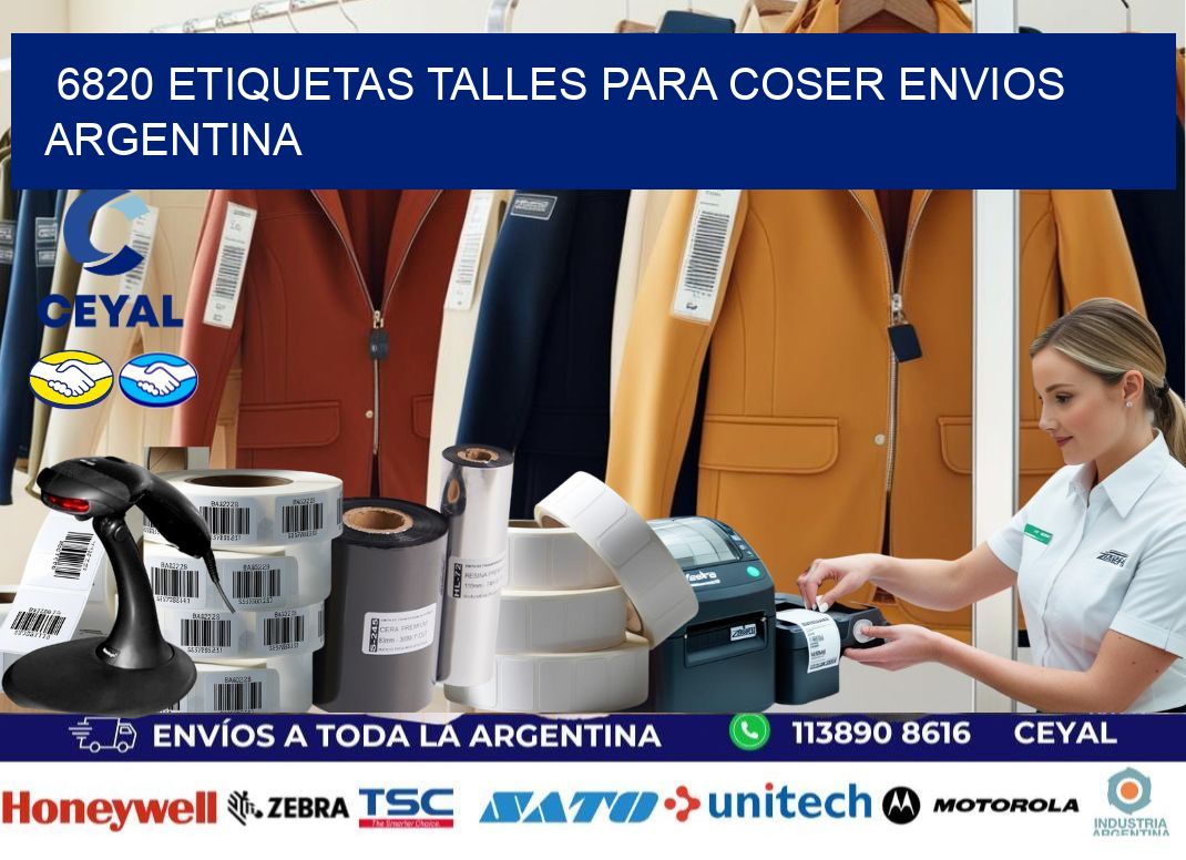 6820 ETIQUETAS TALLES PARA COSER ENVIOS ARGENTINA