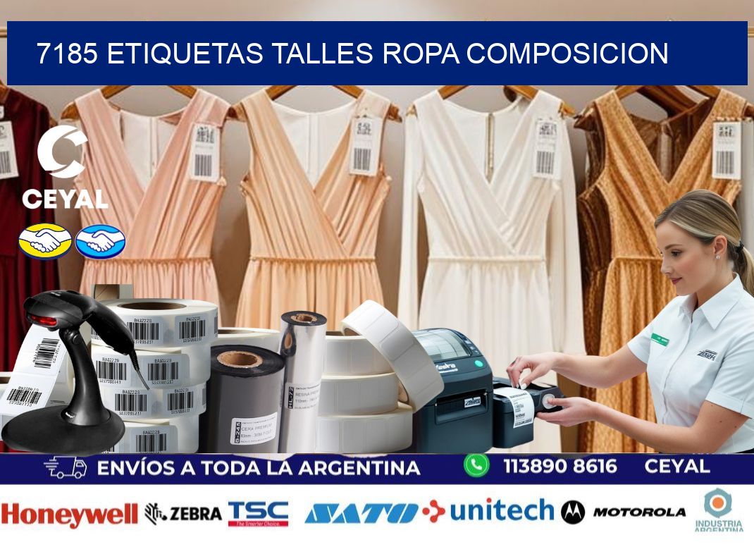 7185 ETIQUETAS TALLES ROPA COMPOSICION