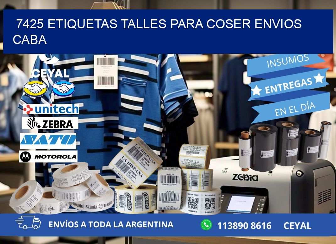 7425 ETIQUETAS TALLES PARA COSER ENVIOS CABA