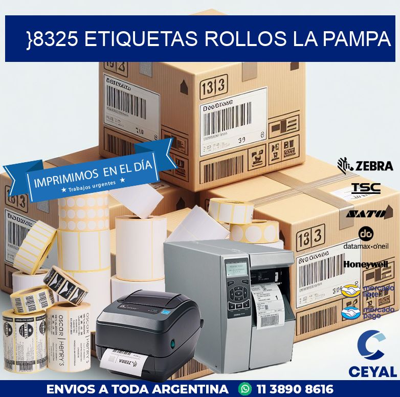 }8325 etiquetas rollos LA PAMPA