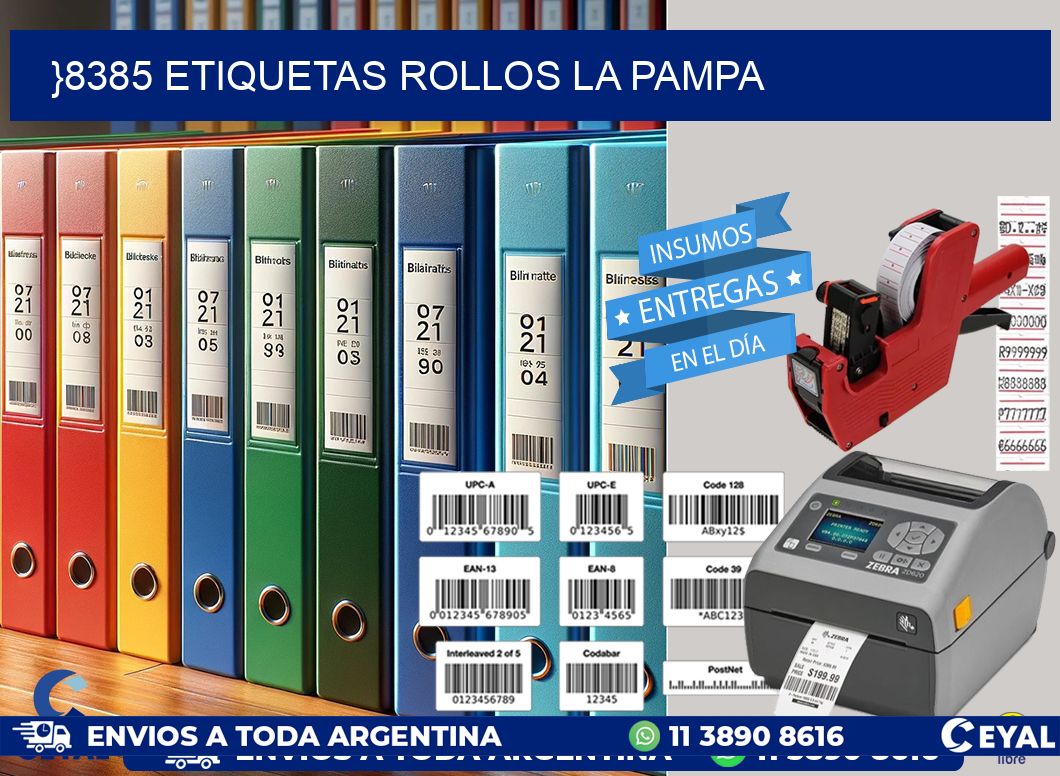 }8385 etiquetas rollos LA PAMPA