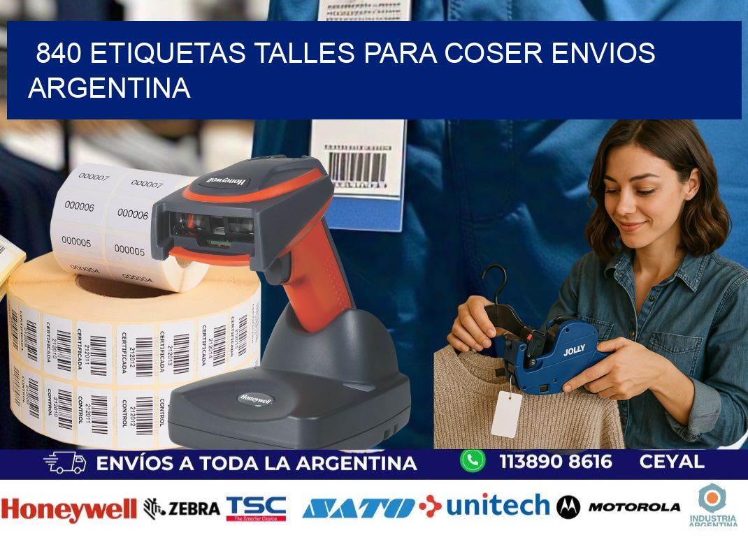 840 ETIQUETAS TALLES PARA COSER ENVIOS ARGENTINA