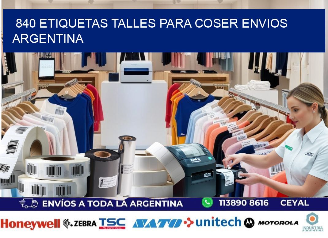 840 ETIQUETAS TALLES PARA COSER ENVIOS ARGENTINA