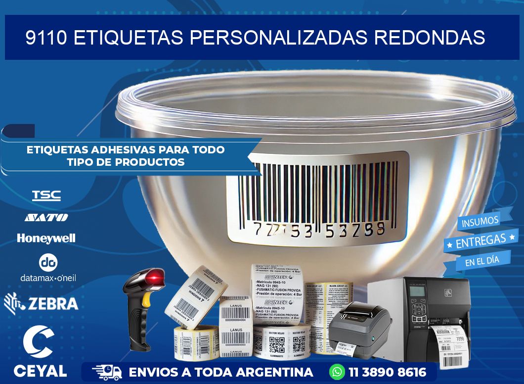9110 Etiquetas personalizadas redondas