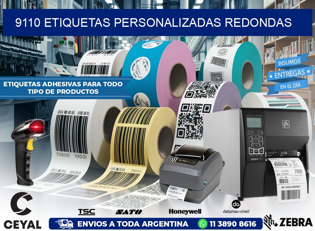 9110 Etiquetas personalizadas redondas
