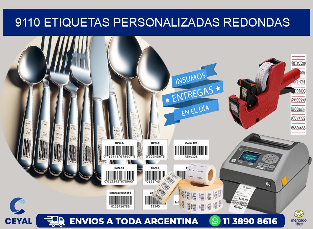 9110 Etiquetas personalizadas redondas