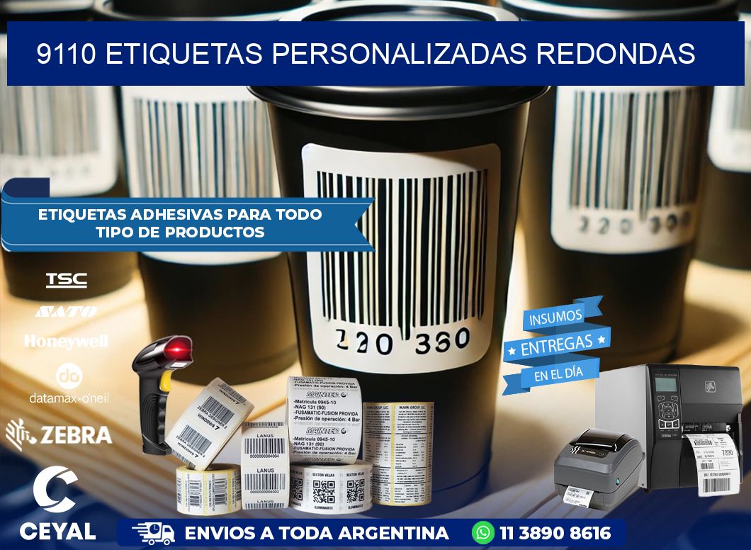 9110 Etiquetas personalizadas redondas