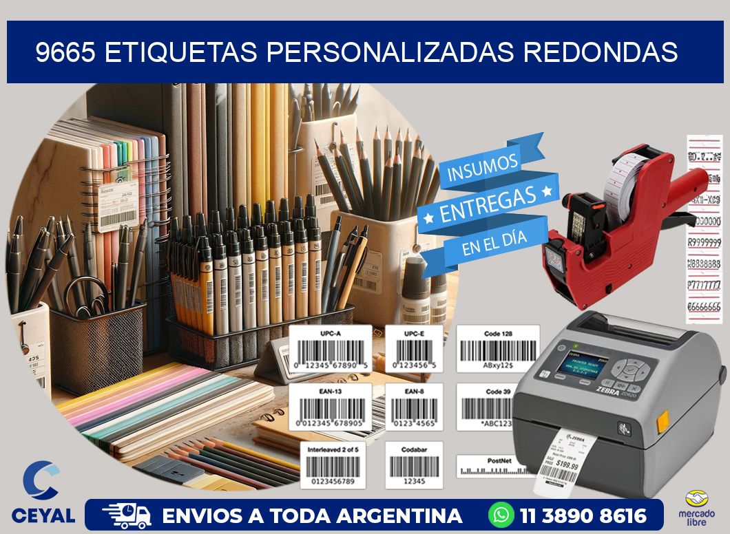 9665 Etiquetas personalizadas redondas