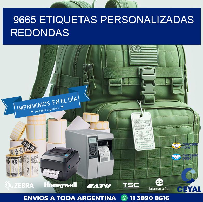 9665 Etiquetas personalizadas redondas
