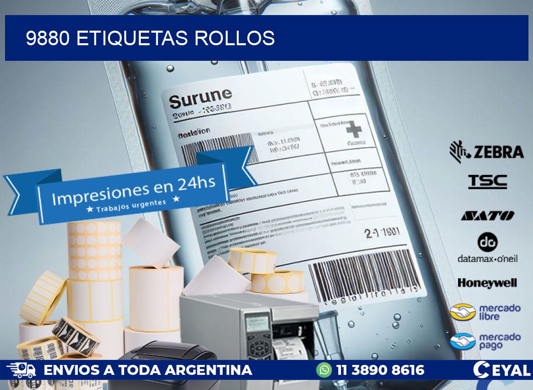9880 etiquetas rollos