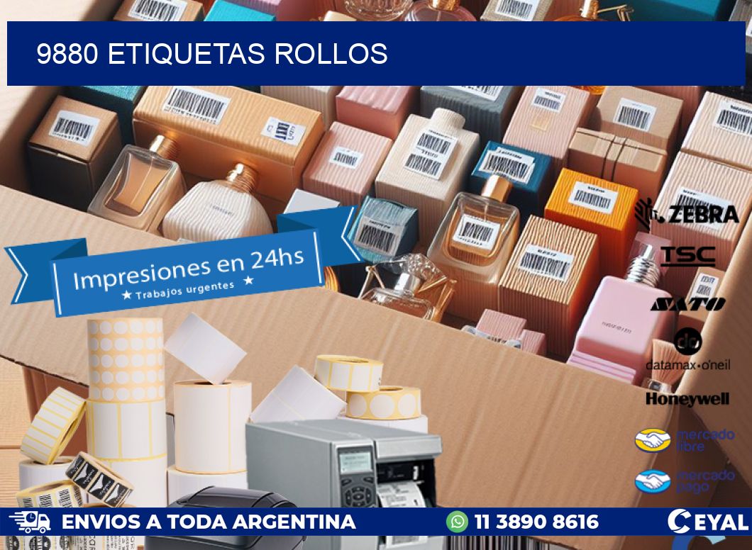 9880 etiquetas rollos