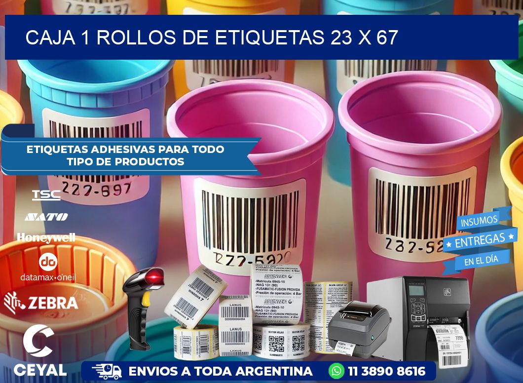 CAJA 1 ROLLOS DE ETIQUETAS 23 x 67