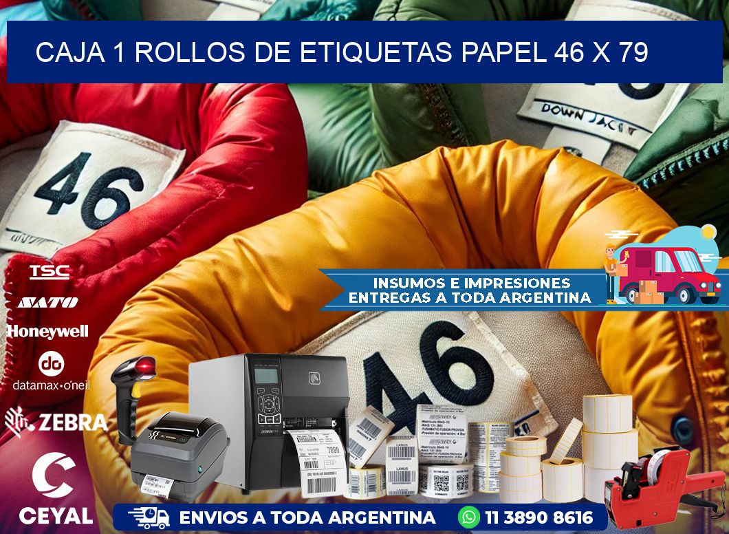 CAJA 1 ROLLOS DE ETIQUETAS PAPEL 46 x 79