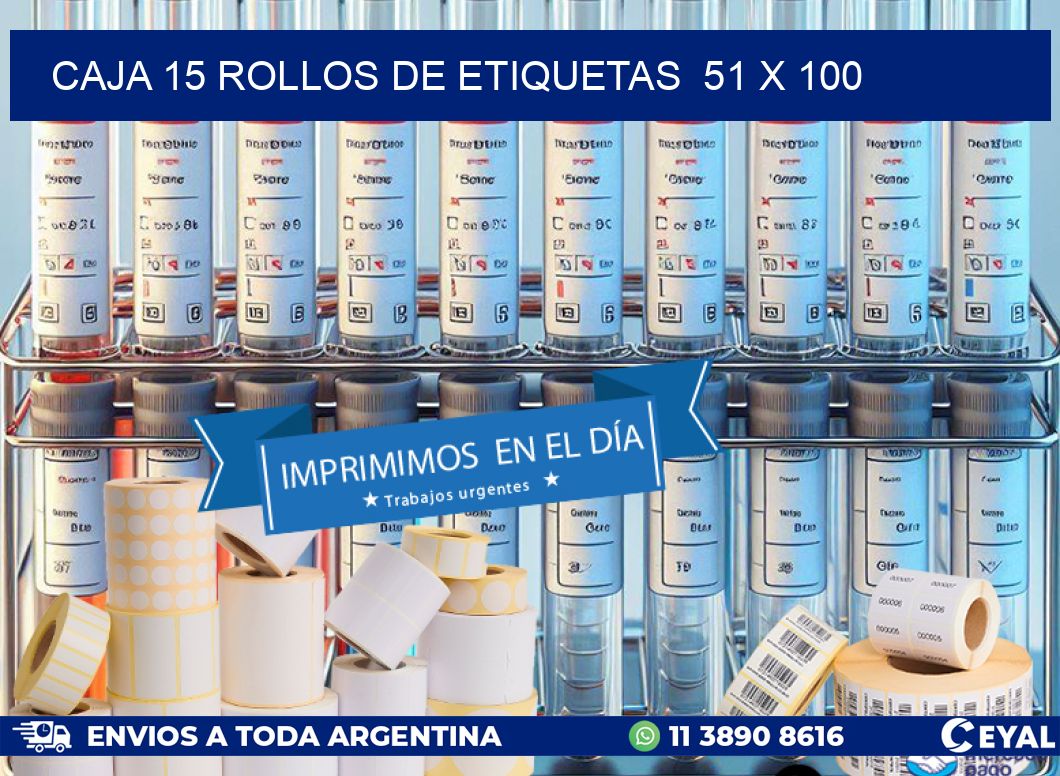 CAJA 15 ROLLOS DE ETIQUETAS  51 x 100