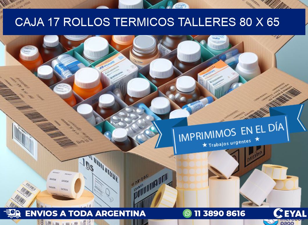 CAJA 17 ROLLOS TERMICOS TALLERES 80 x 65