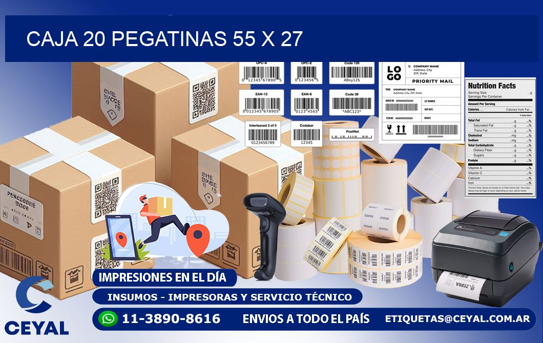 CAJA 20 PEGATINAS 55 x 27
