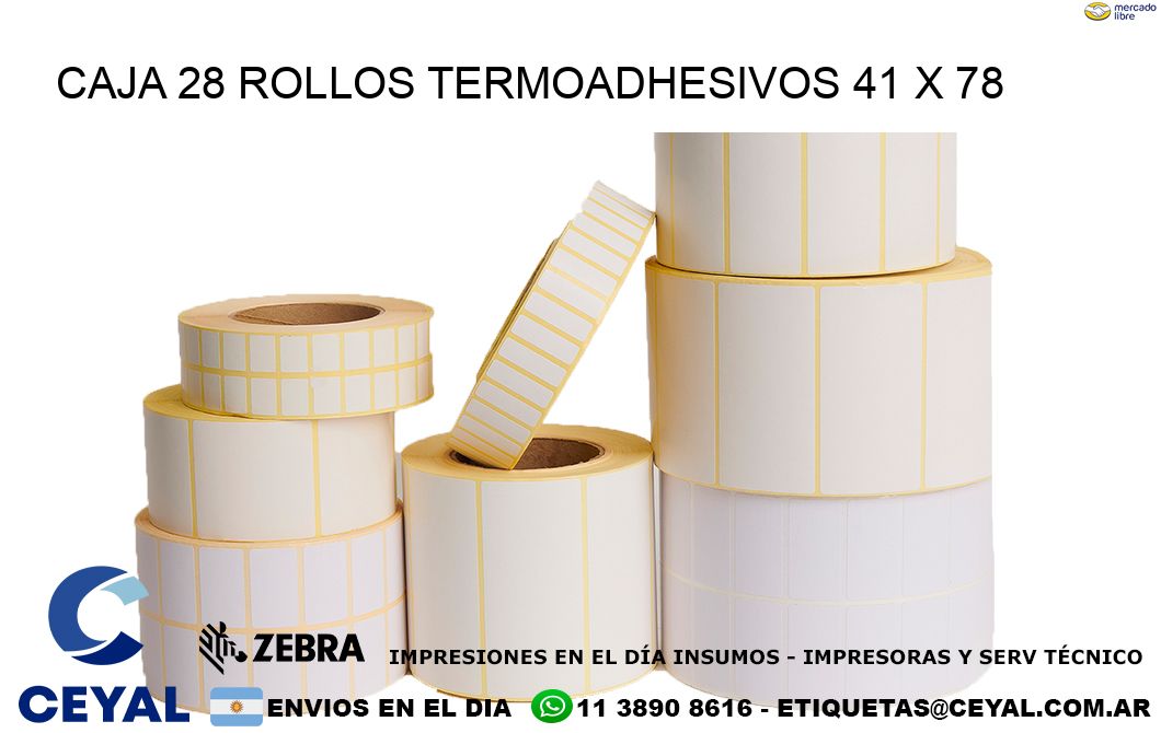 CAJA 28 ROLLOS TERMOADHESIVOS 41 x 78