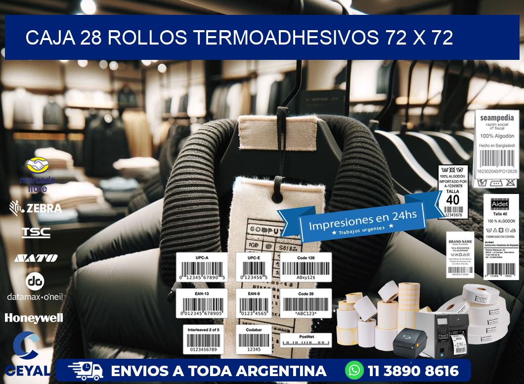 CAJA 28 ROLLOS TERMOADHESIVOS 72 x 72