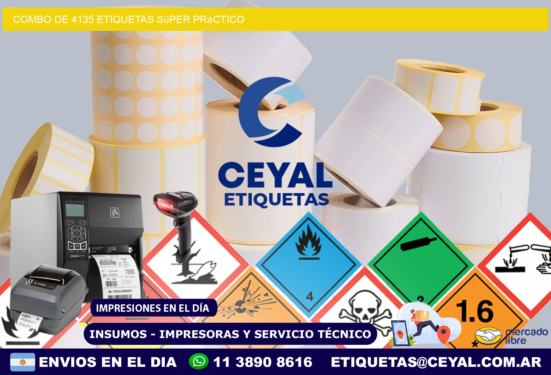 Combo de 4135 etiquetas súper práctico