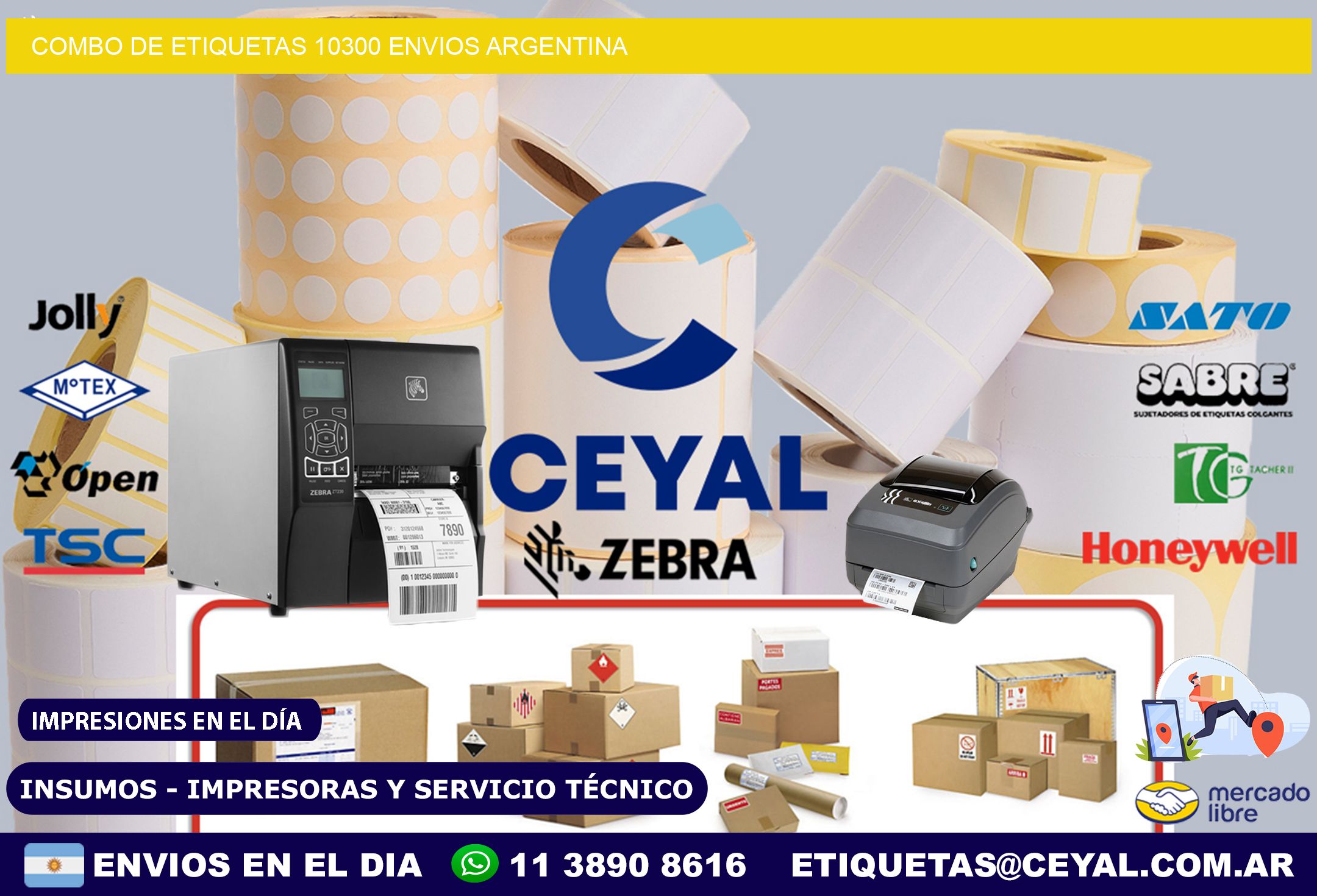 Combo de etiquetas 10300 ENVIOS ARGENTINA