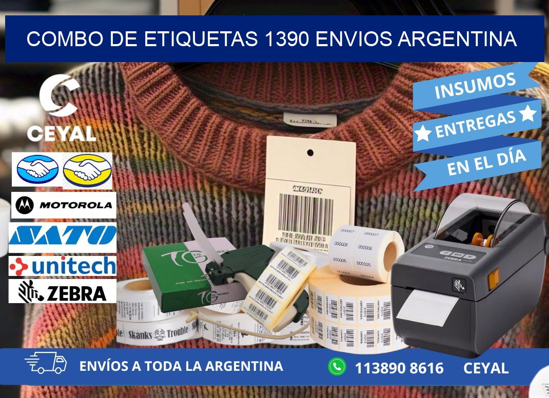 Combo de etiquetas 1390 ENVIOS ARGENTINA