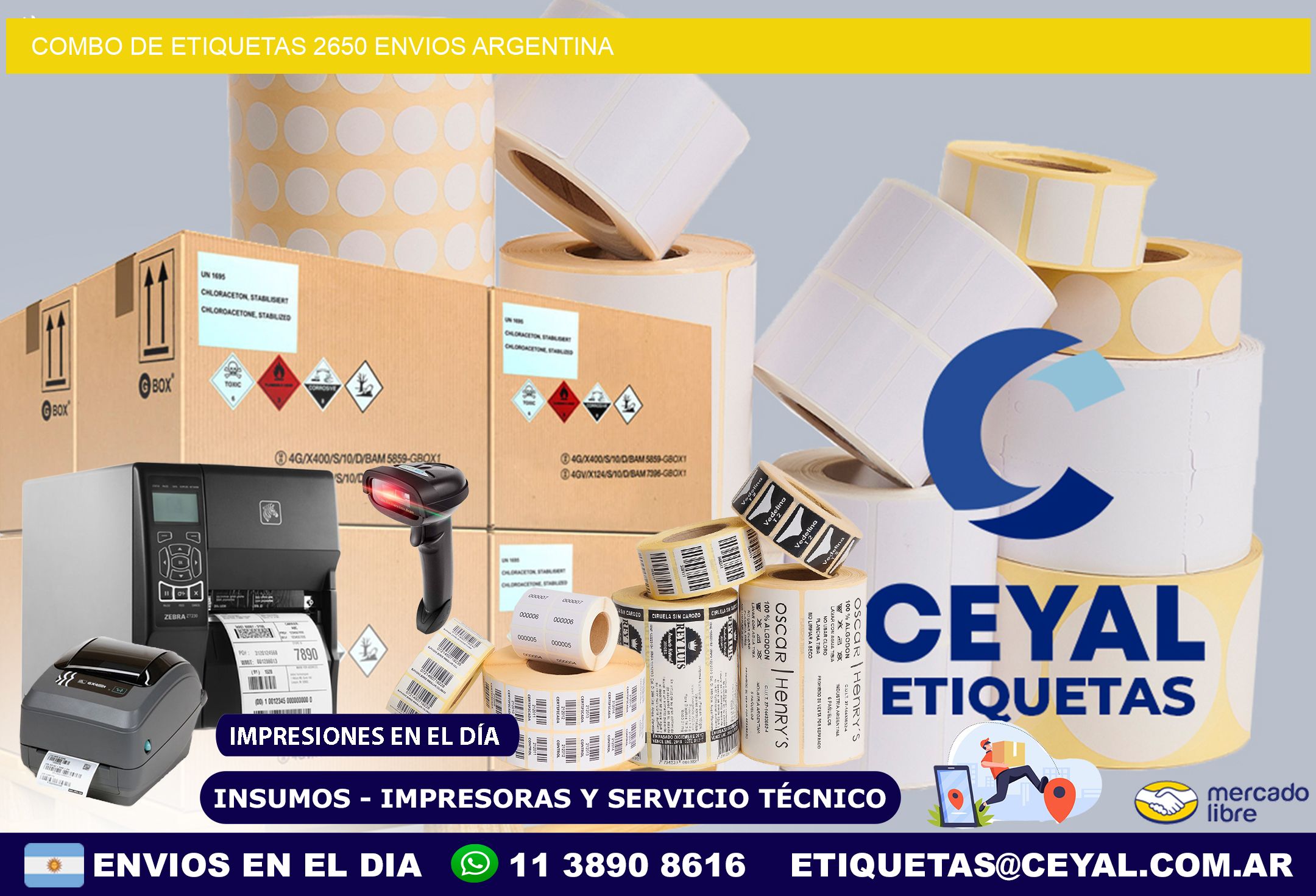 Combo de etiquetas 2650 ENVIOS ARGENTINA