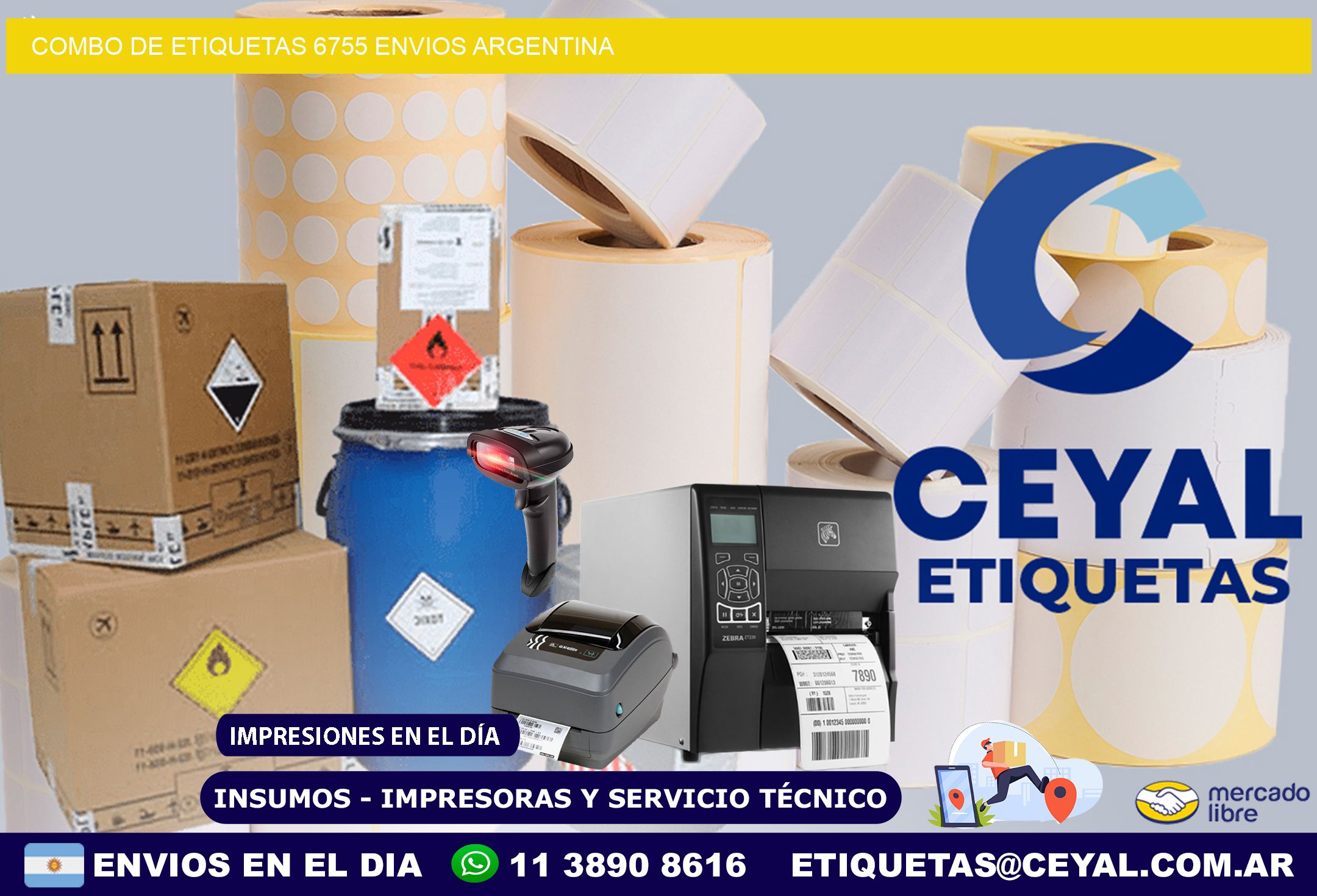 Combo de etiquetas 6755 ENVIOS ARGENTINA