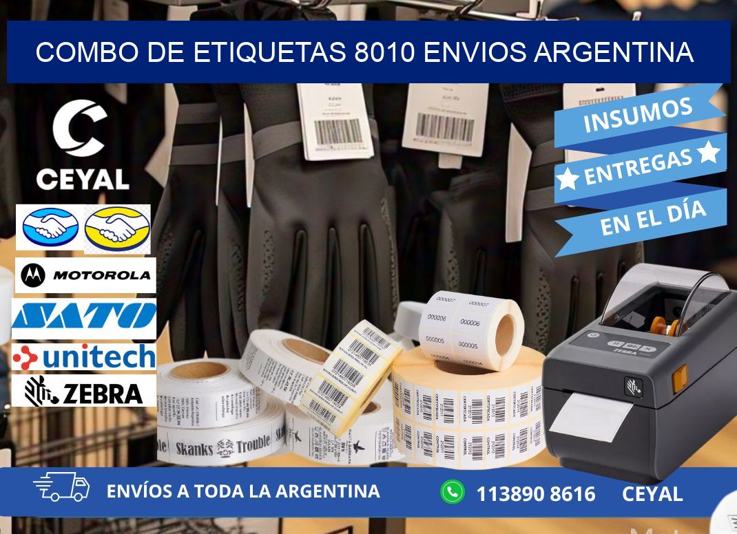 Combo de etiquetas 8010 ENVIOS ARGENTINA