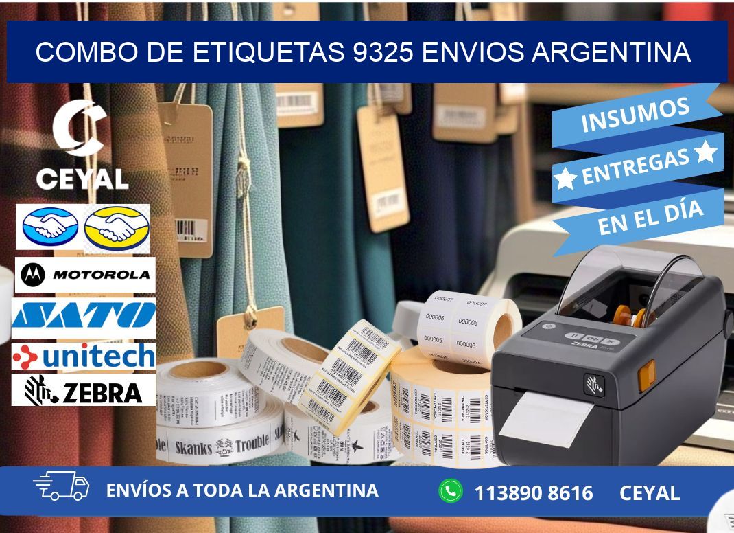 Combo de etiquetas 9325 ENVIOS ARGENTINA