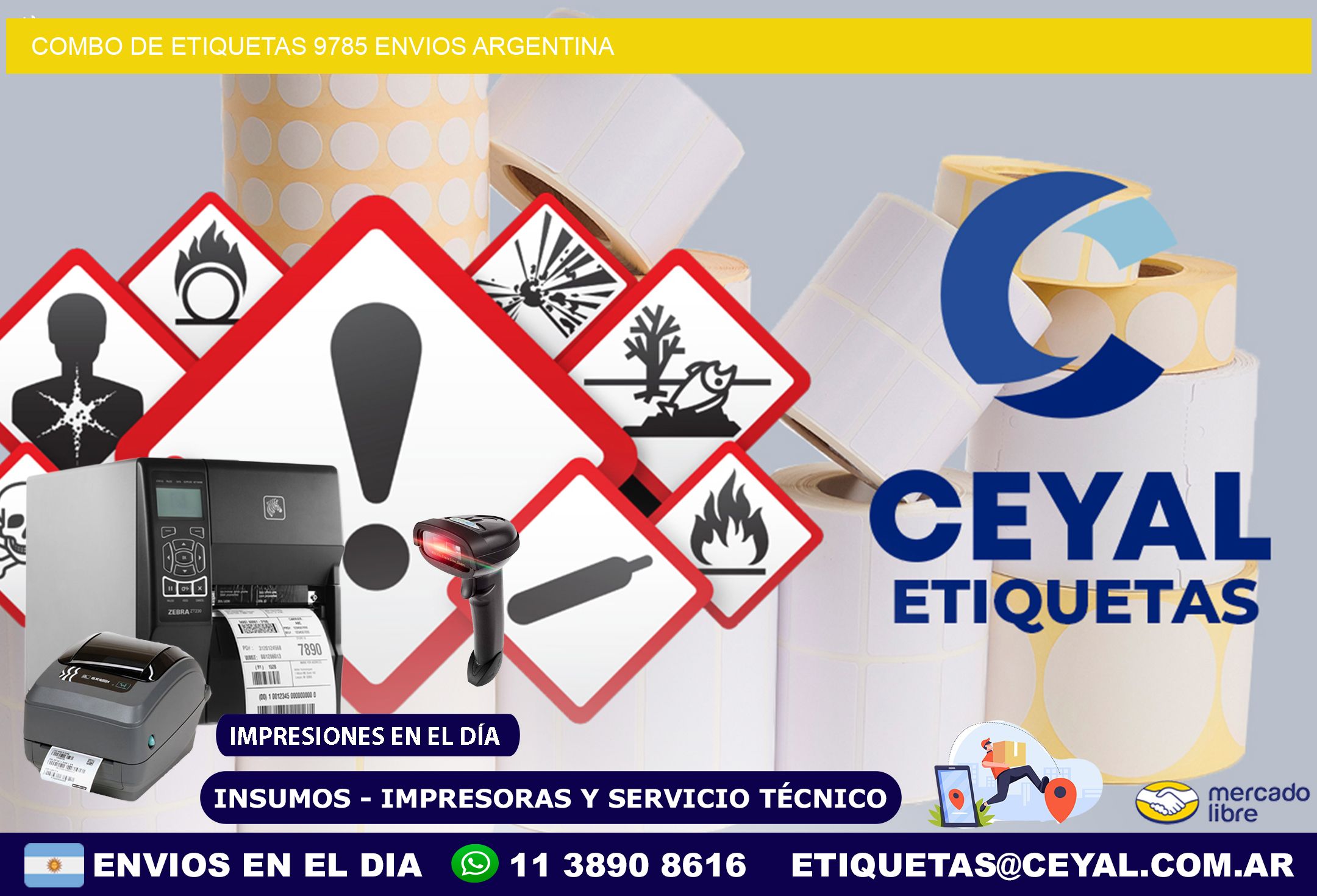 Combo de etiquetas 9785 ENVIOS ARGENTINA