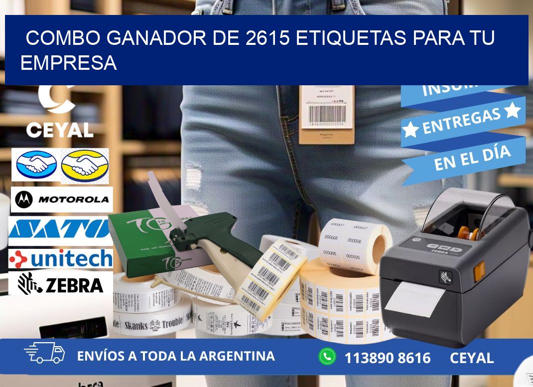 Combo ganador de 2615 etiquetas para tu empresa