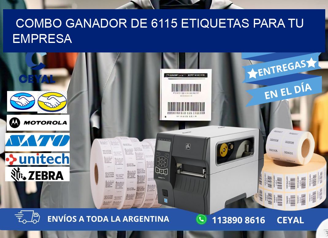 Combo ganador de 6115 etiquetas para tu empresa