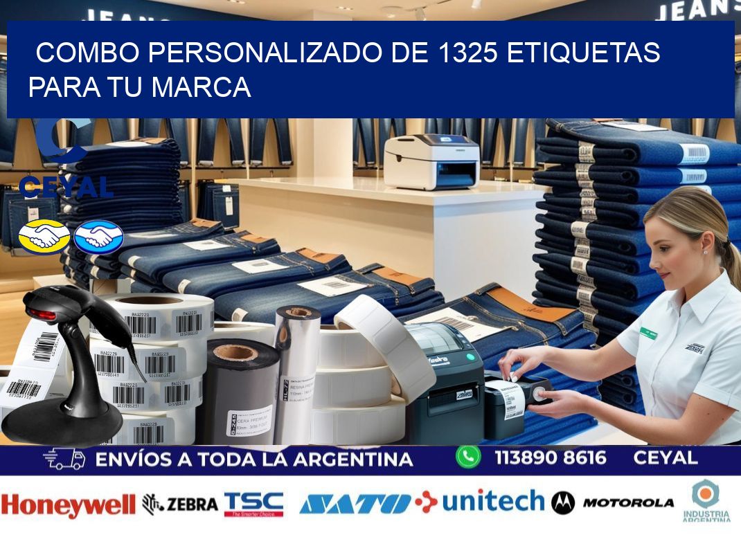 Combo personalizado de 1325 etiquetas para tu marca