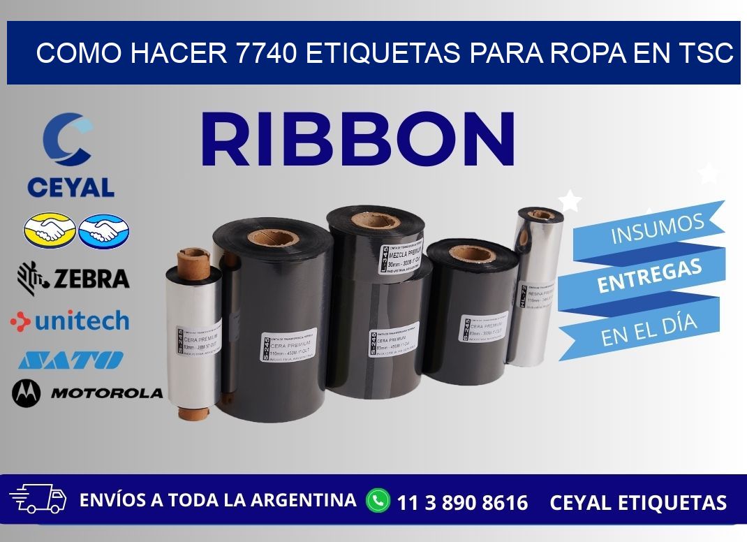 Como hacer 7740 etiquetas para ropa en tsc