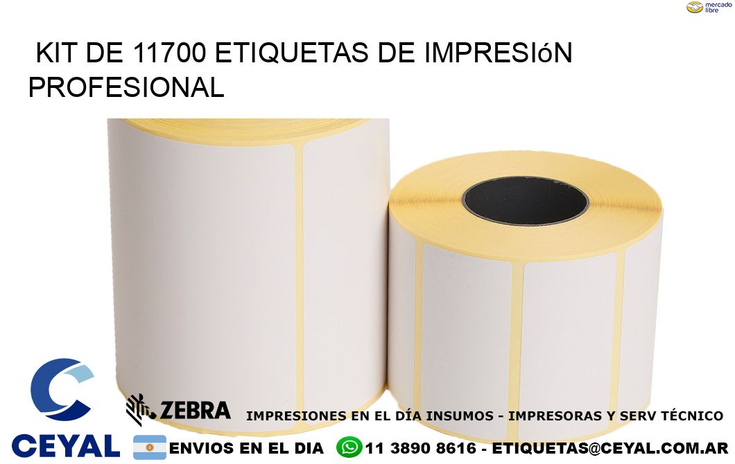 Kit de 11700 etiquetas de impresión profesional
