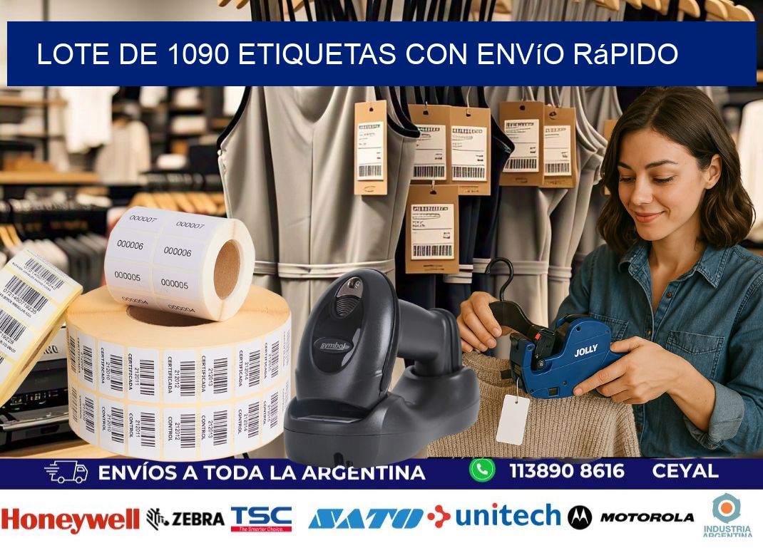 Lote de 1090 etiquetas con envío rápido
