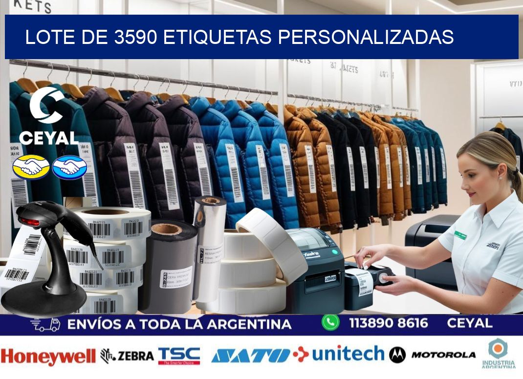 Lote de 3590 etiquetas personalizadas