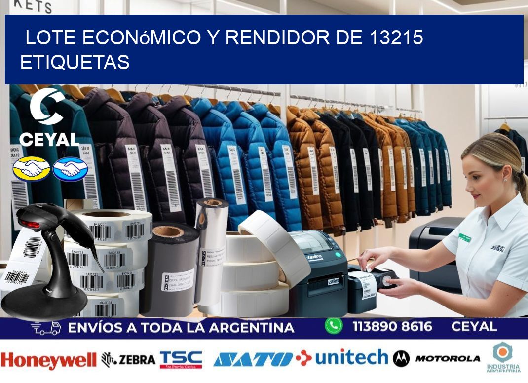 Lote económico y rendidor de 13215 etiquetas