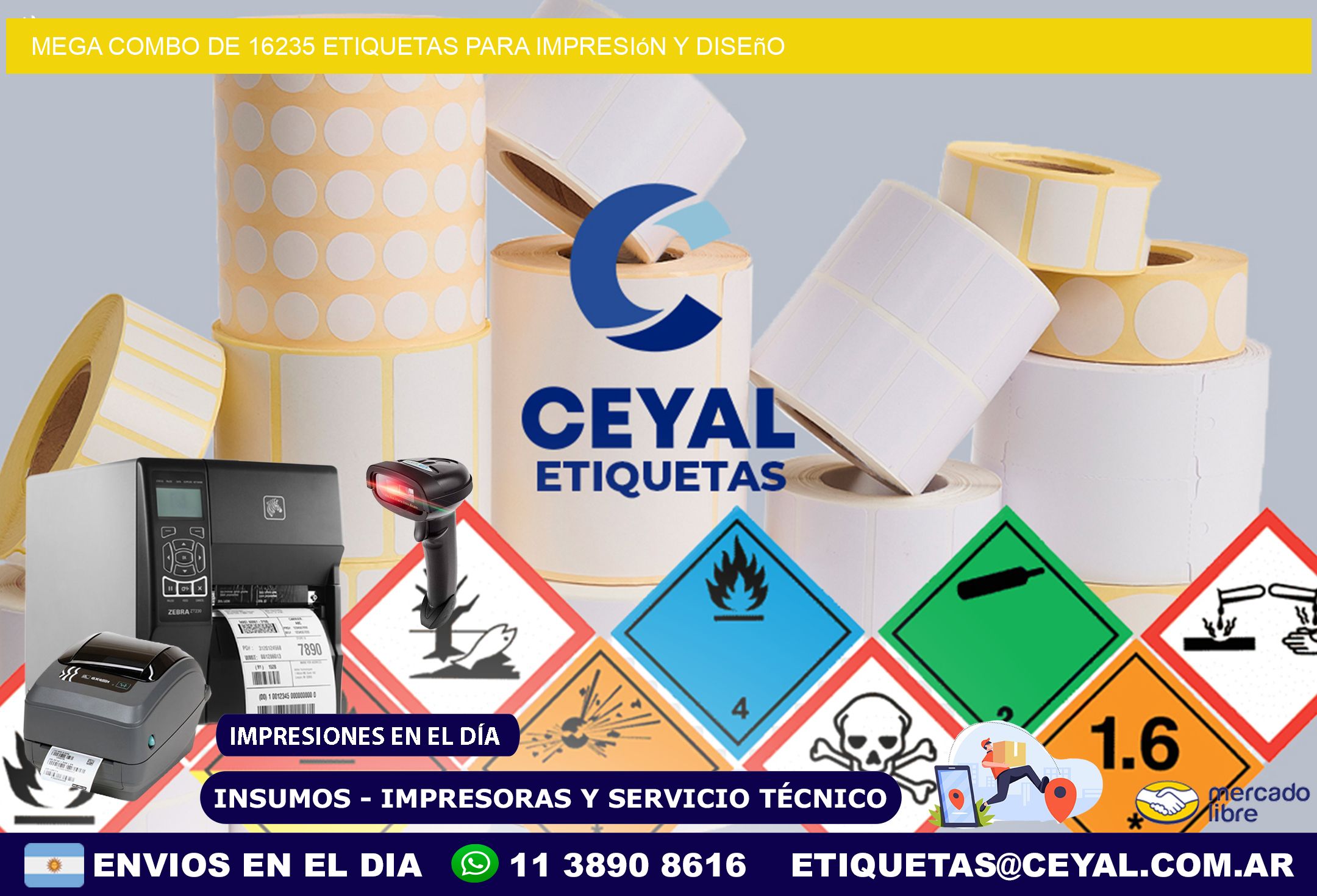 Mega combo de 16235 etiquetas para impresión y diseño