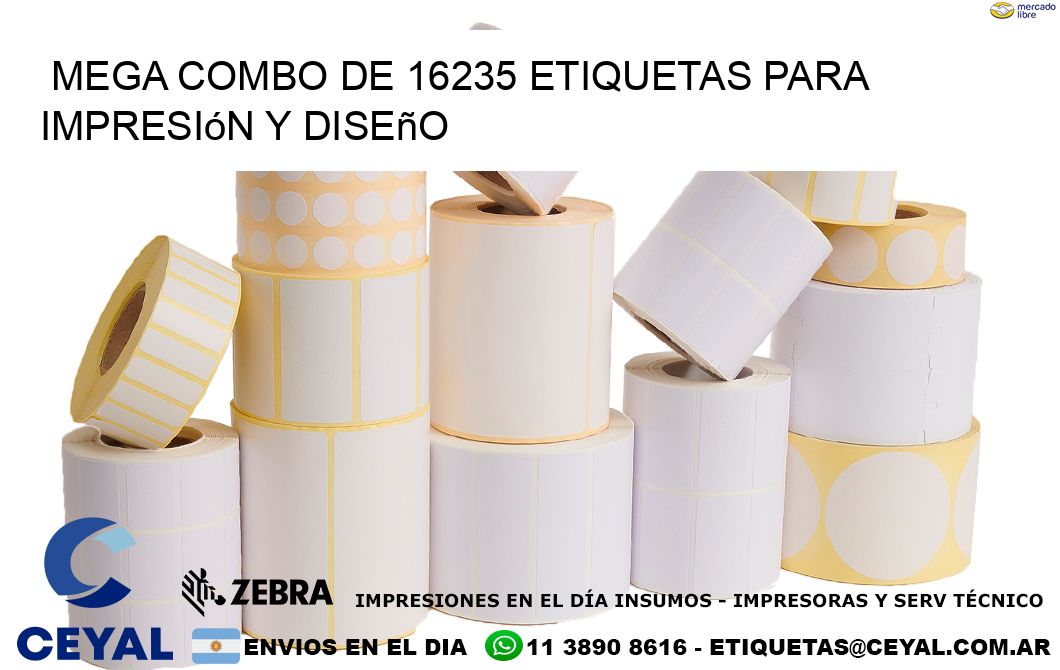 Mega combo de 16235 etiquetas para impresión y diseño