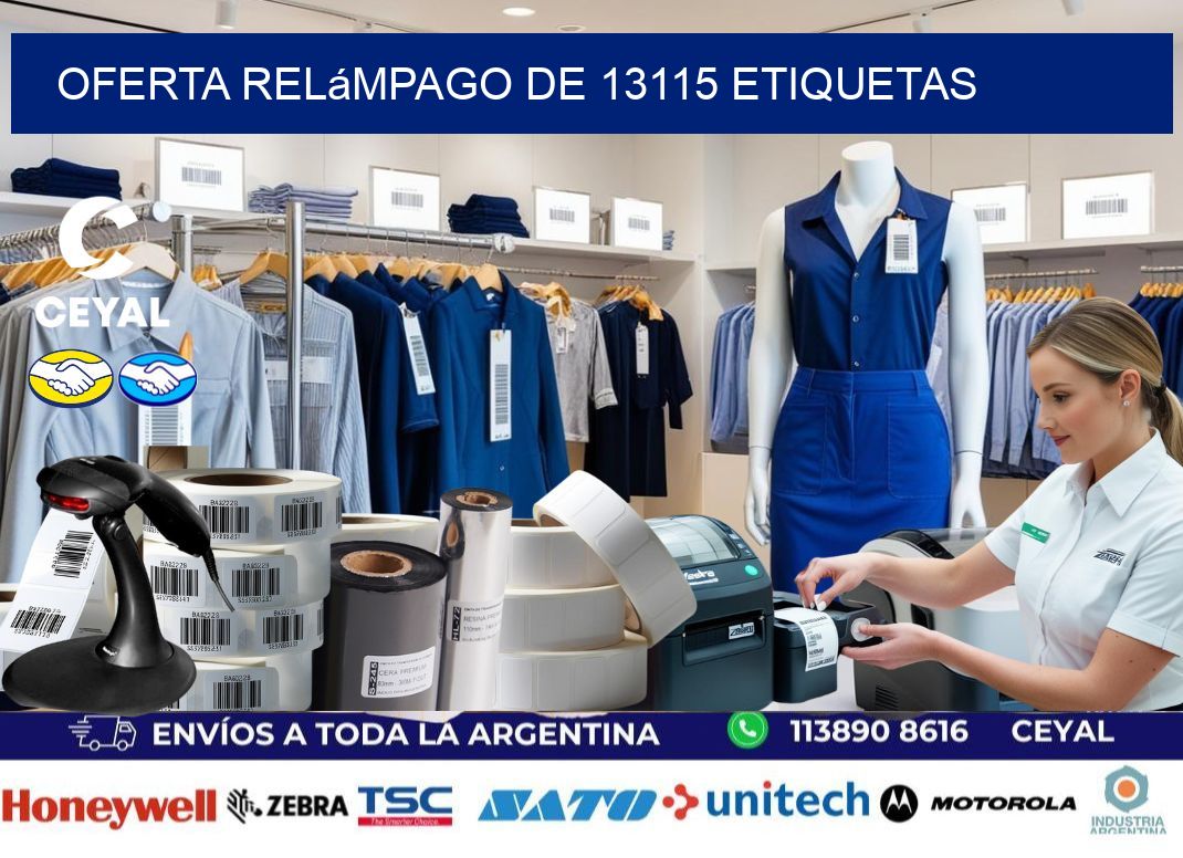 Oferta relámpago de 13115 etiquetas