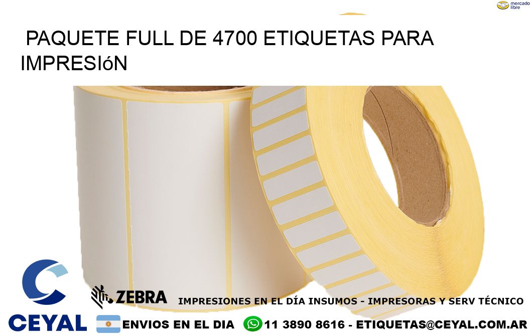 Paquete full de 4700 etiquetas para impresión