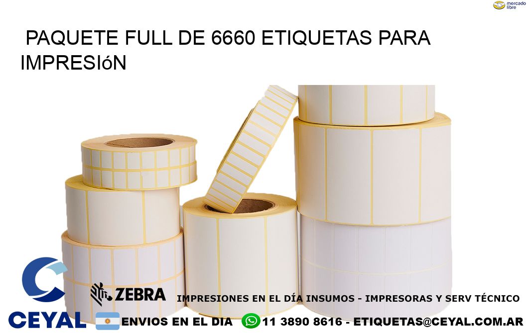 Paquete full de 6660 etiquetas para impresión